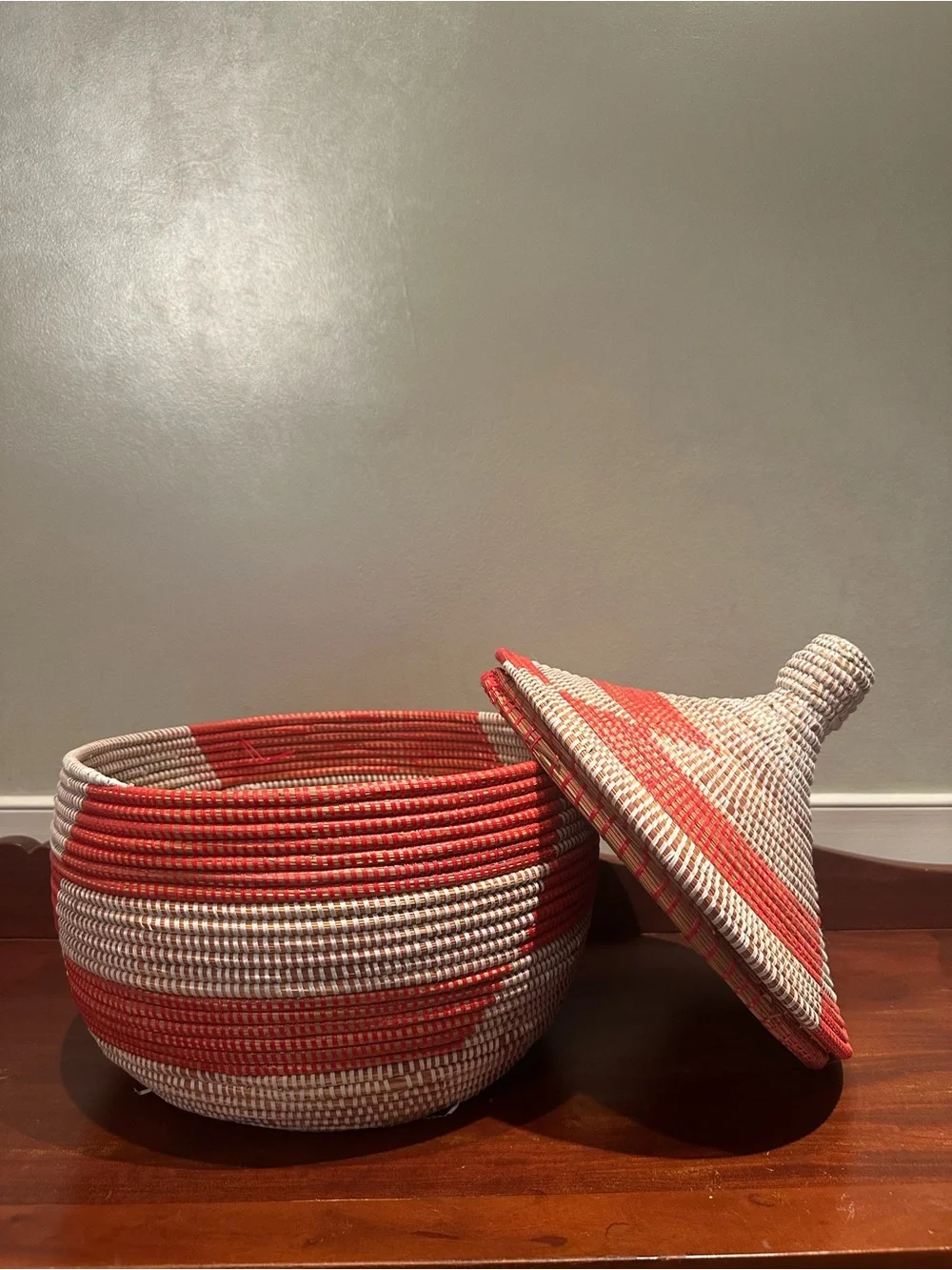 Handmade Wolof Lidded Basket from Senegal